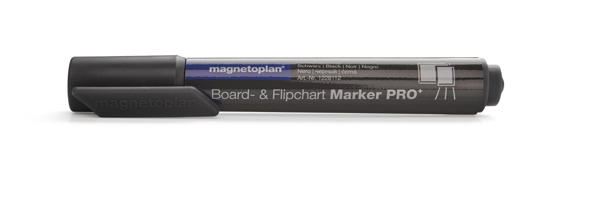 Magnetoplan Flipchart-Marker – 1,5–3 mm, schwarz, 4 Stk., feucht abwischbar – für Flipcharts/Papier