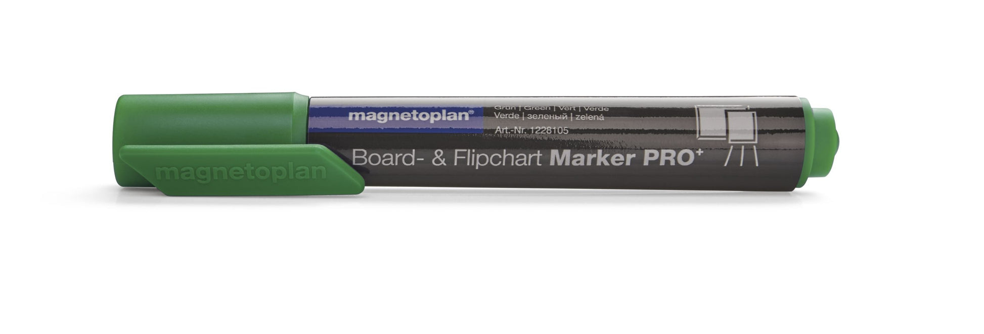 Magnetoplan Flipchart-Marker – 1,5–3 mm, grün, 4 Stk., feucht abwischbar – für Glasboards