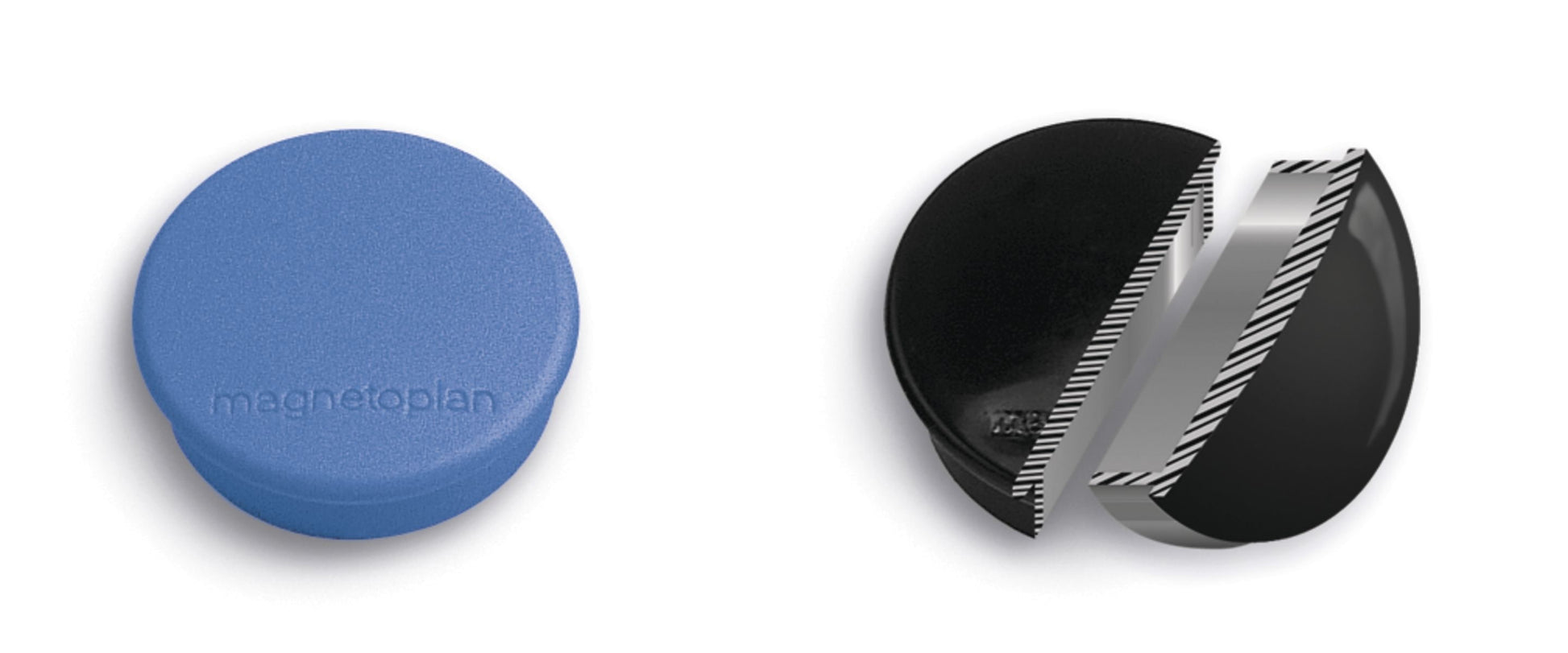Magnetoplan Tafelmagnete – Ø 24 mm, 10 Stk., schwarz
