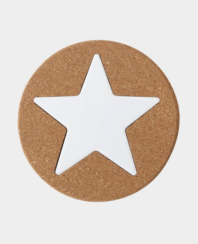 I am Creative Untersetzer – 20,0 × 20,0 cm, Porzellan/Kork, Braun