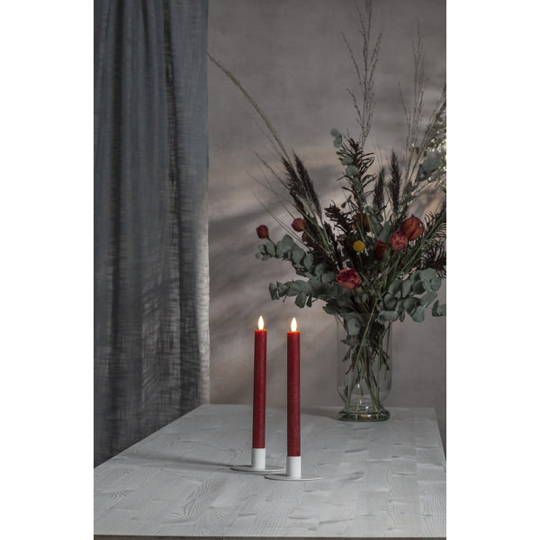 Star Trading LED-Dinnerkerze – 2-teilig, 24,5 cm – Wachs, rot
