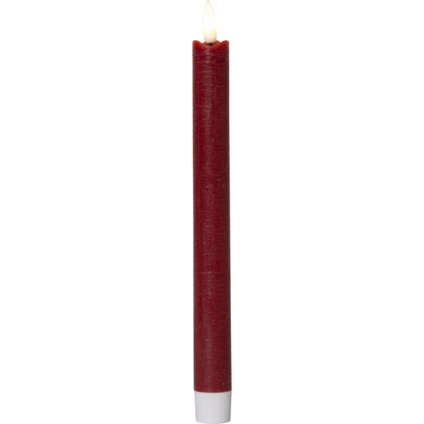 Star Trading LED-Dinnerkerze – 2-teilig, 24,5 cm – Wachs, rot
