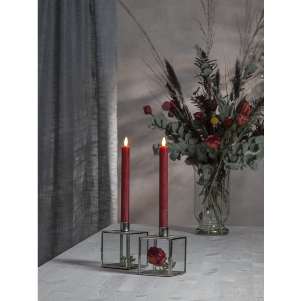 Star Trading LED-Dinnerkerze – 2-teilig, 24,5 cm – Wachs, rot
