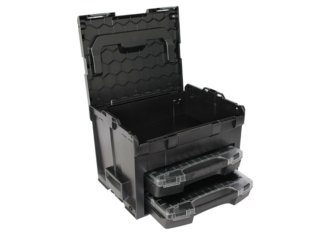 L-BOXX LS-BOXX 306 Systemkoffer 13,5 l – leer, mit Klickverschluss, schwarz, B 445 × H 322 × T 358 mm