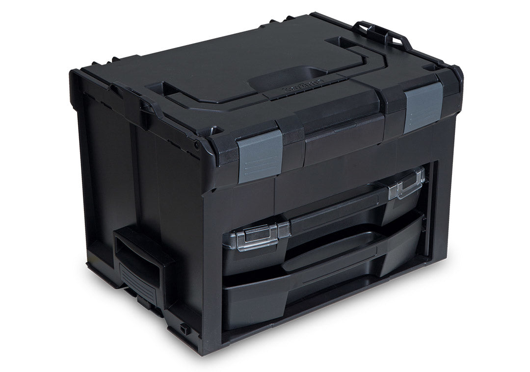 L-BOXX LS-BOXX 306 Systemkoffer 13,5 l – leer, mit Klickverschluss, schwarz, B 445 × H 322 × T 358 mm