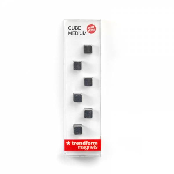 Trendform Magnetwürfel Superstrong – 8 × 8 × 8 mm – 6 Stück, grau, Neodym