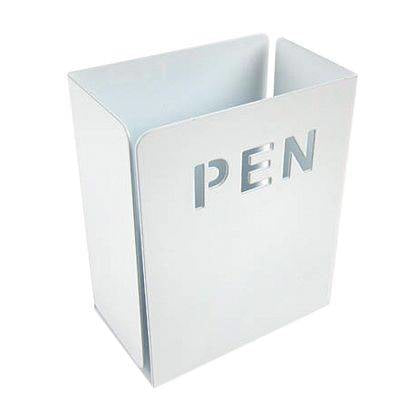 Trendform Stiftehalter – 1 Fach, Metall, weiss, 50 × 100 × 80 mm