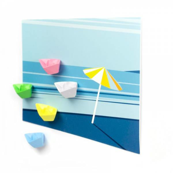 Trendform Tafelmagnete PAPER BOAT – 14 × 14 mm – 5 Stück, Polyresin, Mehrfarbig, Neodym