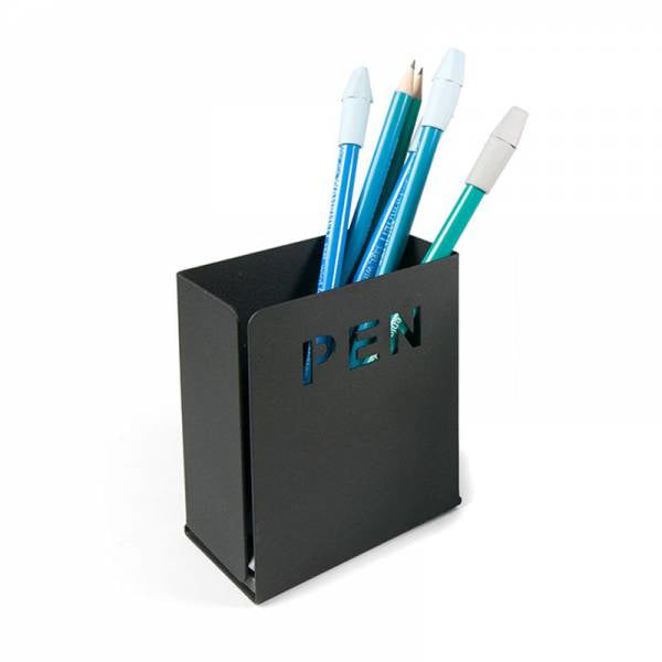 Trendform Stifteköcher – schwarz, Metall, B 50 × H 100 × T 80 mm