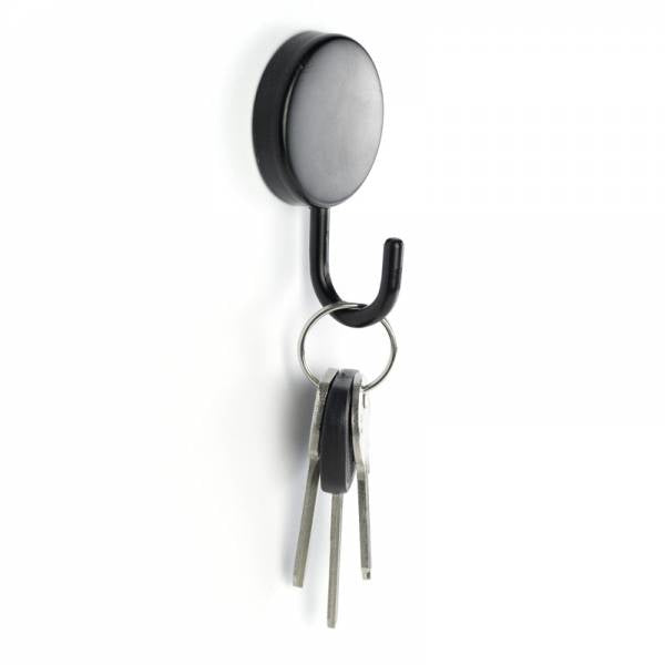 Trendform Magnethaken – Ø 40 mm × 70 mm, Metall, schwarz, Tragkraft 2 kg, 2 Stück
