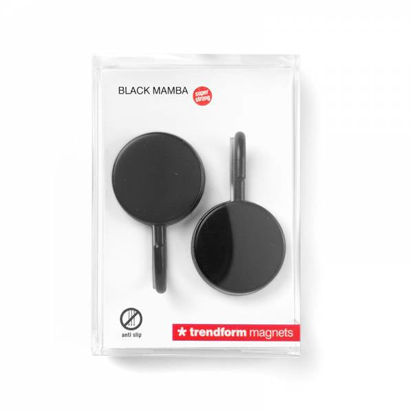Trendform Magnethaken – Ø 40 mm × 70 mm, Metall, schwarz, Tragkraft 2 kg, 2 Stück