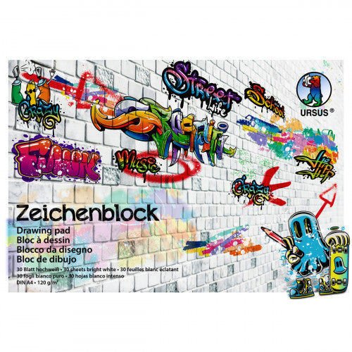 URSUS Zeichenblock – A4, 120 g/m², weiss, 30 Blatt