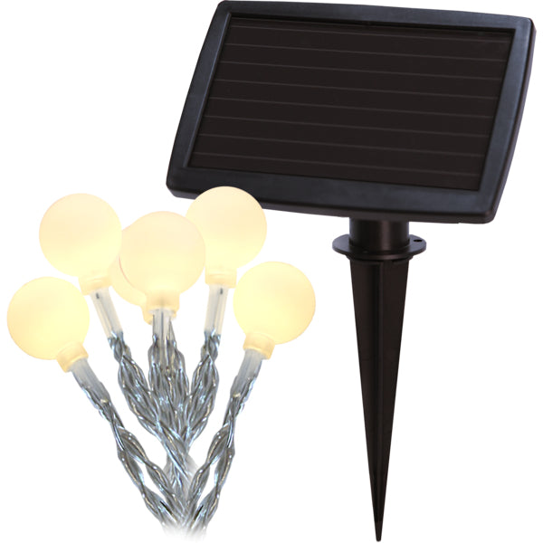Star Trading Lichterkette – 4,75 m – 1,28 W – Warmweiss – IP44 – Akku & Solar – mit Dämmerungssensor – Weiss