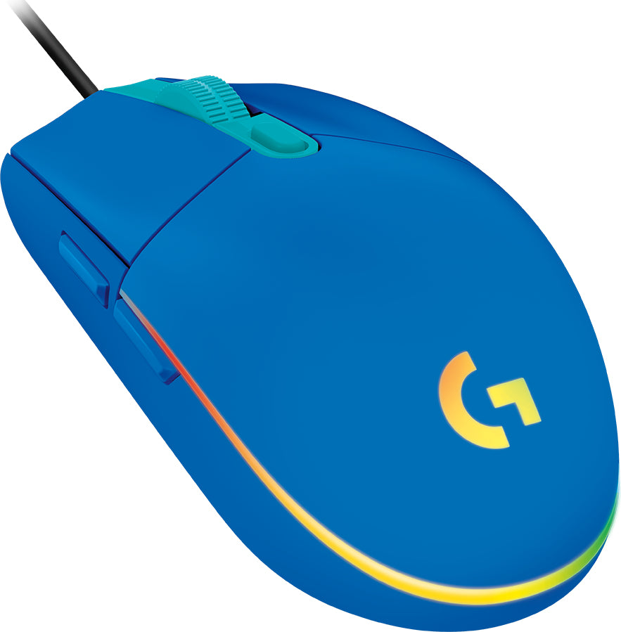Logitech G G102 LIGHTSYNC – Gaming-Maus – Kabelgebunden (USB‑A), 8000 DPI, RGB-Beleuchtung, Blau