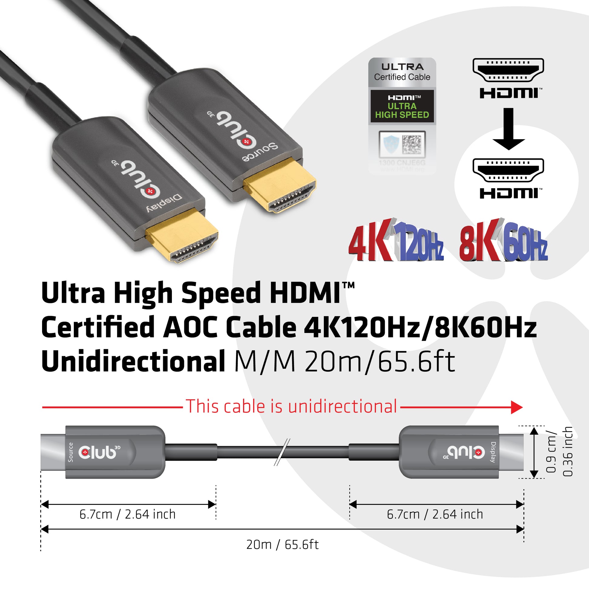 CLUB3D Club 3D HDMI-Kabel, Schwarz