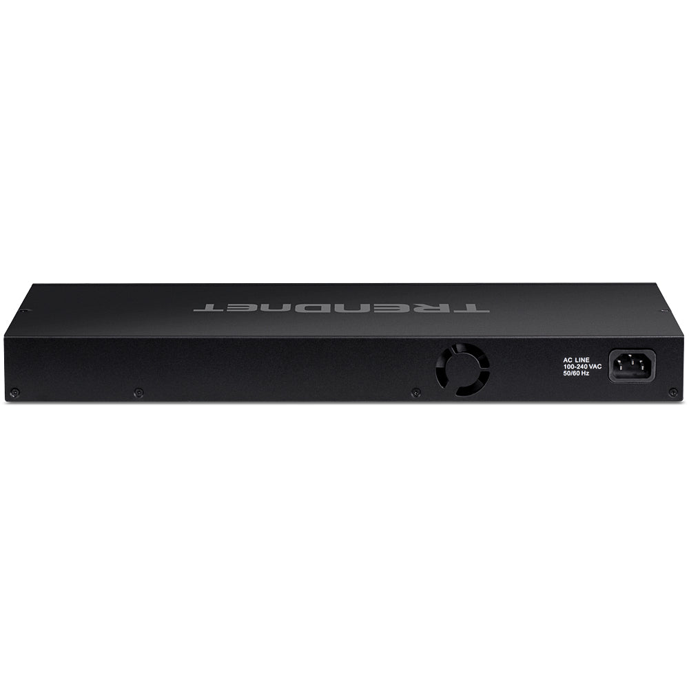 Trendnet TPE-BG182G – Unmanaged Switch – 16× 1G, 2× SFP, PoE++/PoE+, PoE-Budget 470 W, 19", 1U