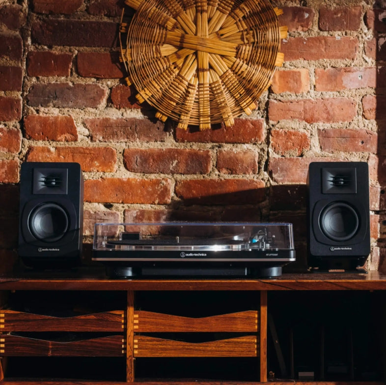 Audio-Technica AT-SP3X – Aktiv-Regallautsprecher – 30 W, 3,0" Tieftöner, 1,1" Hochtöner, Schwarz