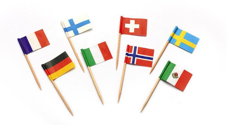 Sier Disposables Sier Fahnen-Piekser International – mehrfarbig – Holz – 144 Stk
