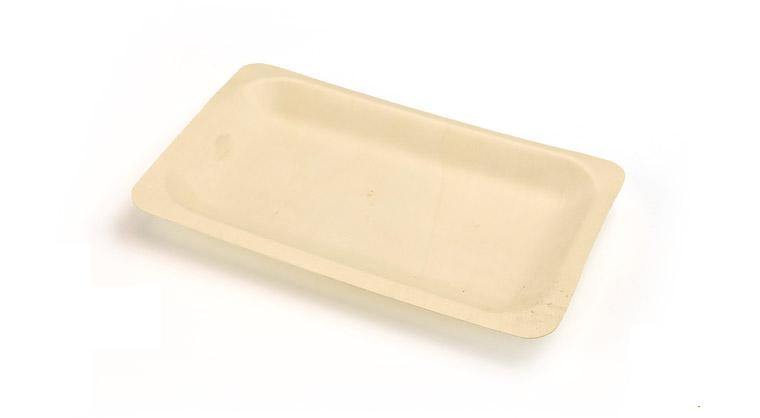 Sier Disposables Dekorative Schale, Holz (Pappel), rechteckig – 200 × 120 mm – FSC – 50 Stk.