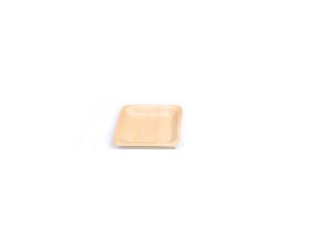 Sier Disposables Dekorative Schale, Holz, quadratisch – 14 × 14 cm, Beige – FSC – 50 Stk.