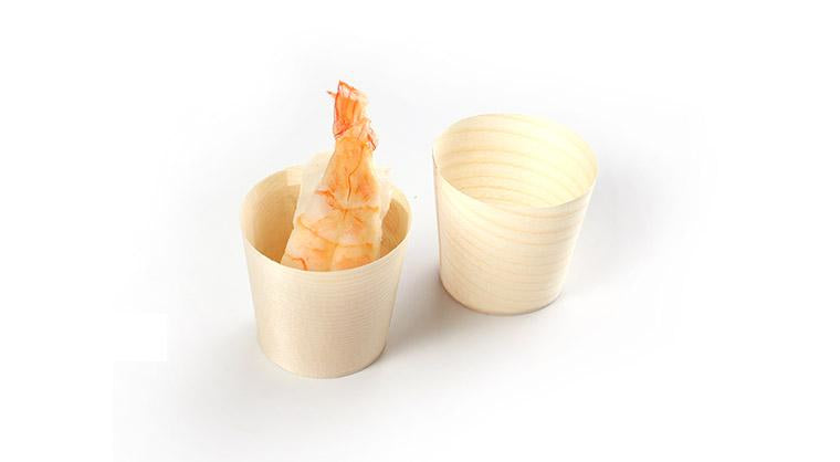 Sier Disposables Dekorative Schale/Schüssel, Holz, rund – 50 ml, Ø 4,5 cm – FSC – 100 Stk.