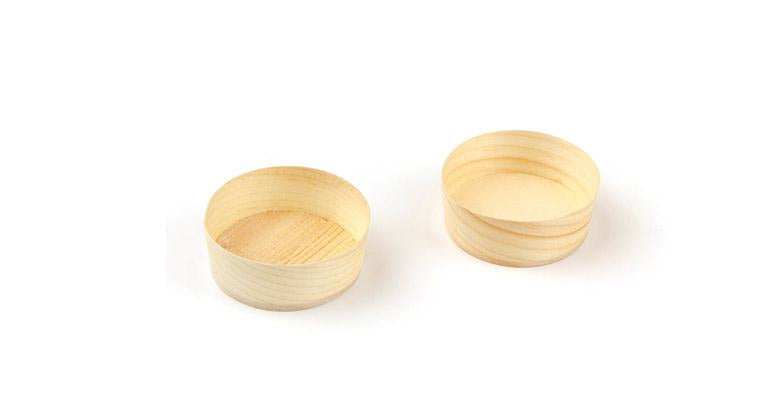 Sier Disposables Schale, Holz (Kiefer) rund – 50 ml Ø 5 cm, beige – FSC – 50 Stk.
