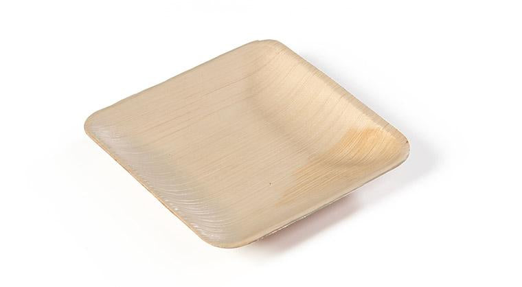 Sier Disposables Dekorativer Teller, Palmblatt, quadratisch – 20 × 20 cm, hellbraun – 20 Stk.