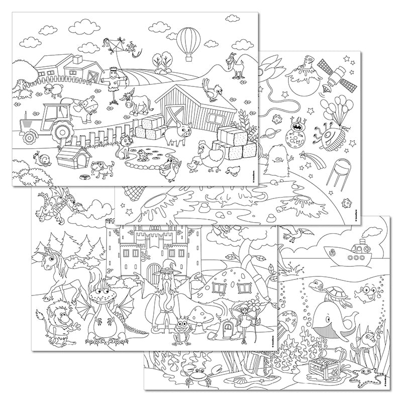 Trendform Tischset für Kinder, Papier, Bauernhof-Motiv – 29,7 × 42 cm – FSC – 12 Stk.