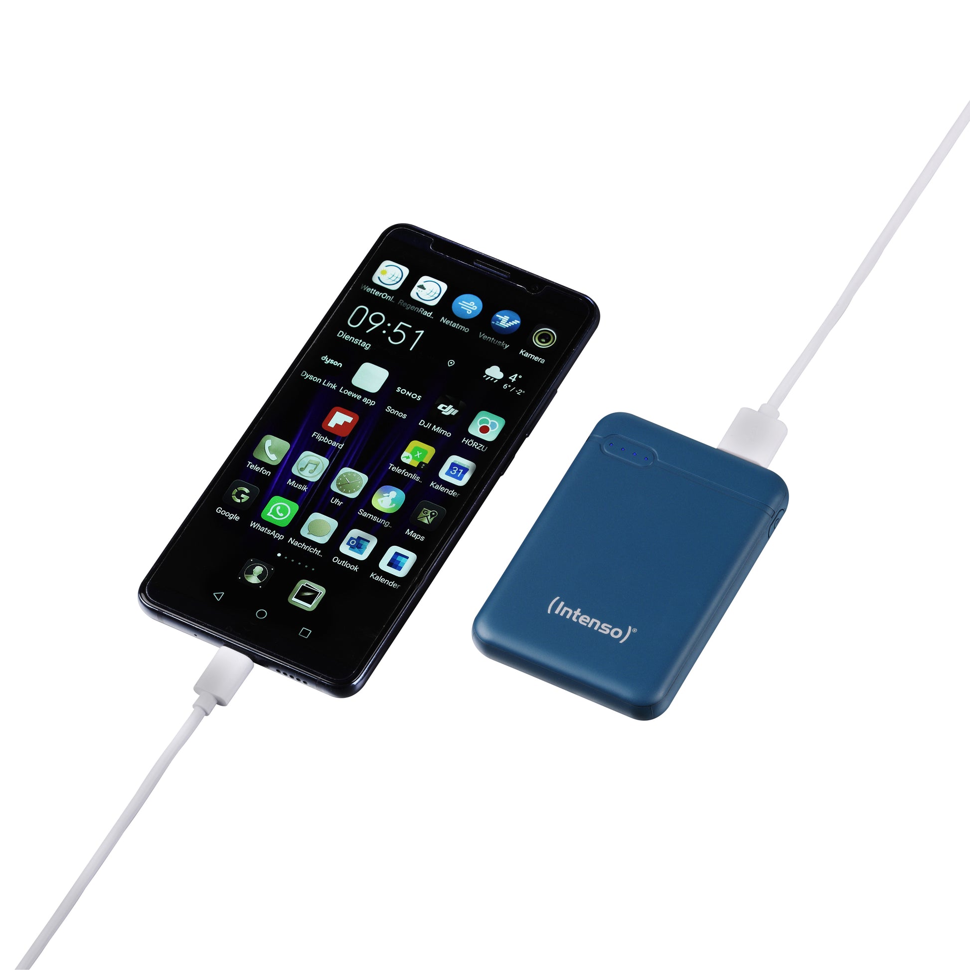 Intenso XS5000 Powerbank 5'000 mAh – 1× USB-C, 1× USB-A, petrol