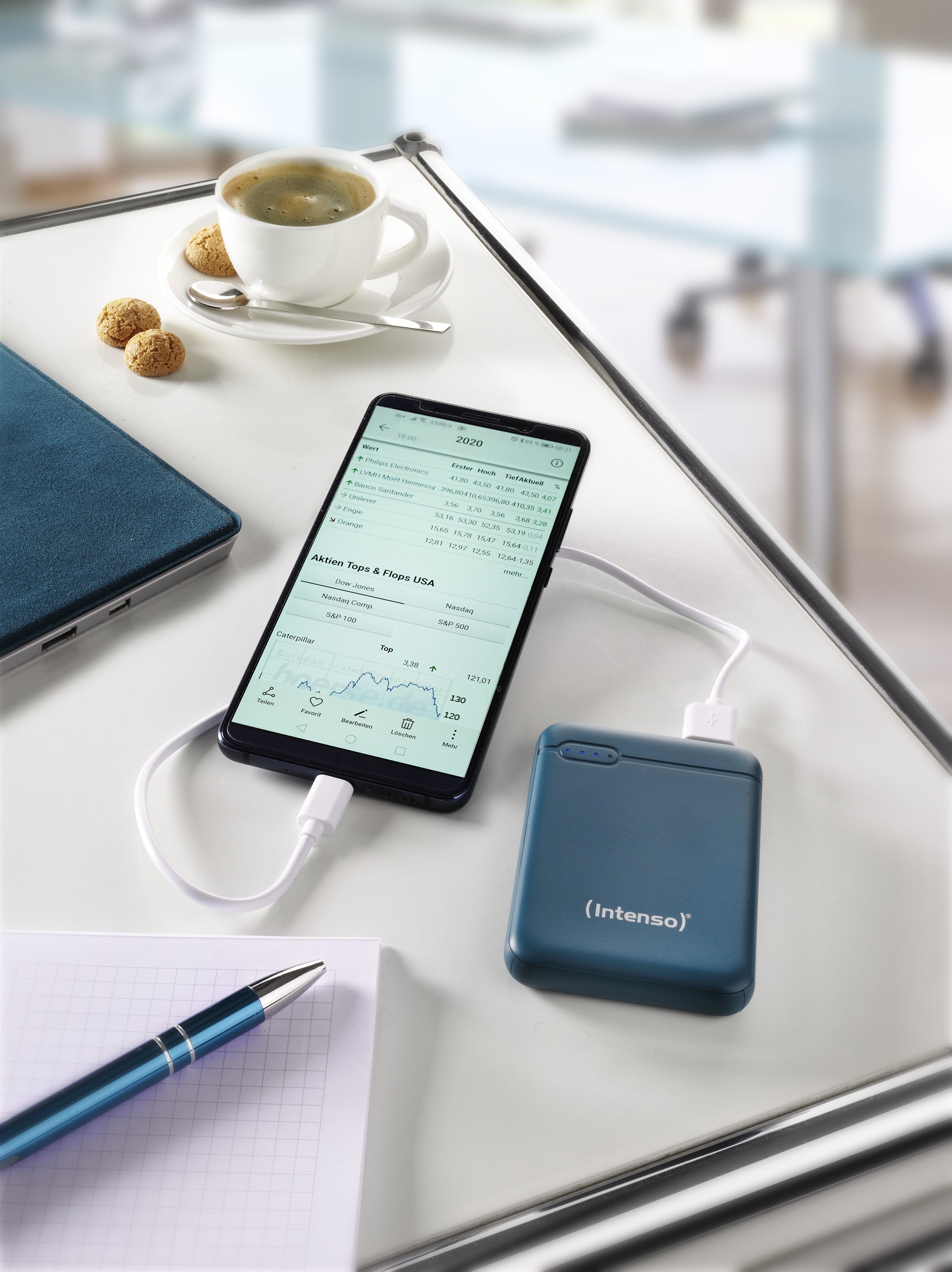 Intenso XS5000 Powerbank 5'000 mAh – 1× USB-C, 1× USB-A, petrol