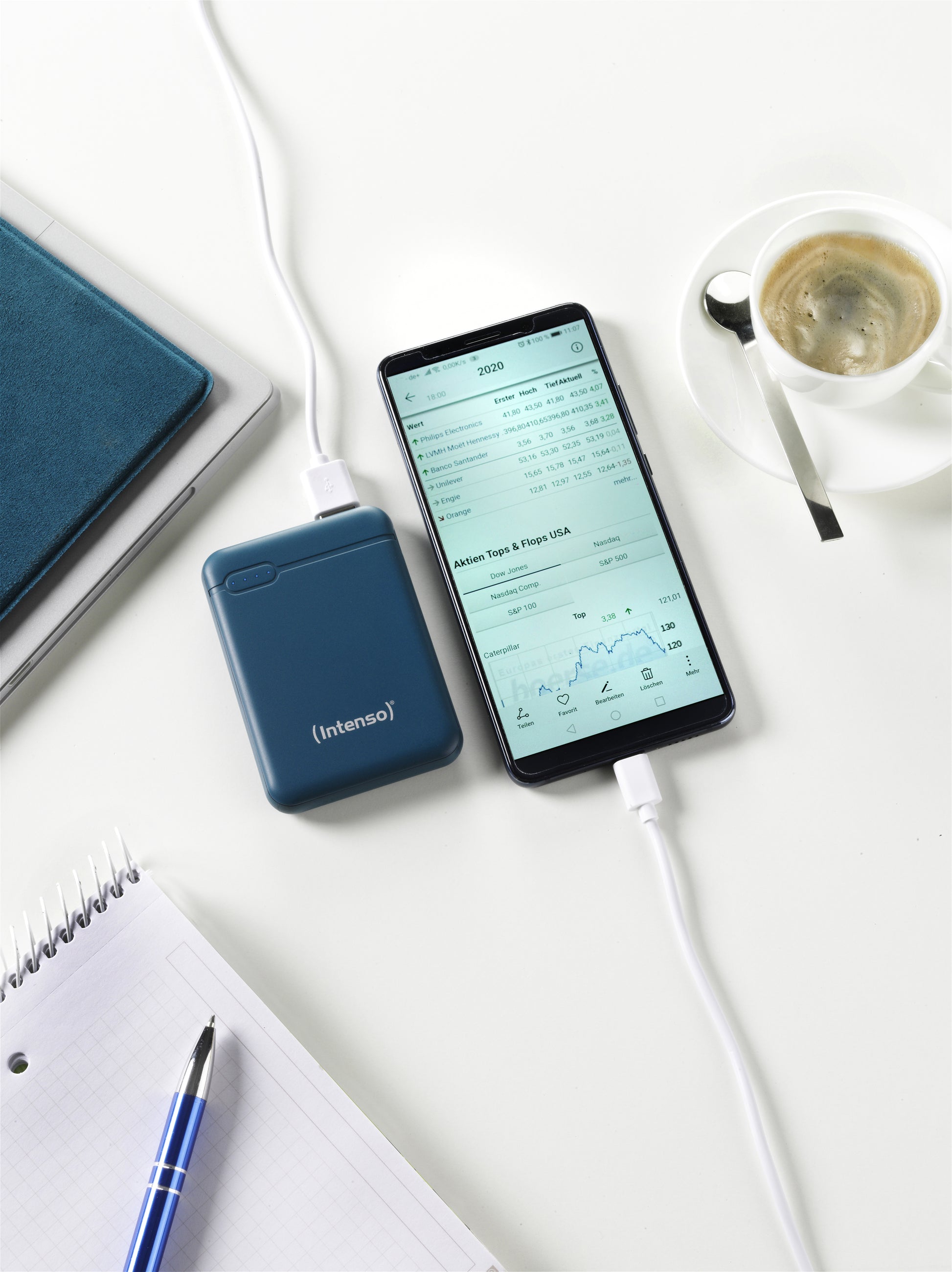 Intenso XS5000 Powerbank 5'000 mAh – 1× USB-C, 1× USB-A, petrol