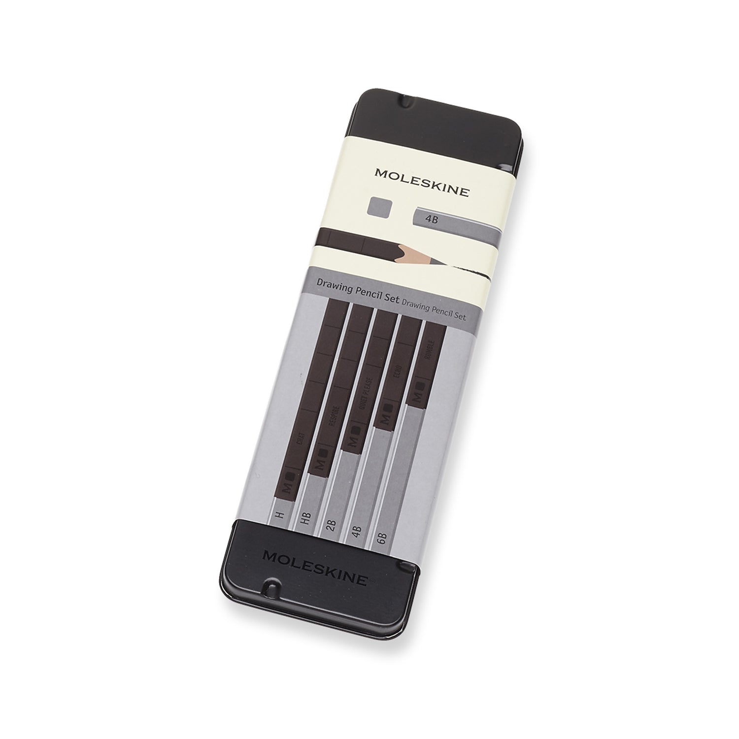 Moleskine 710470 Graphit-Set, 6B–H, Metall-Box – 5-teilig
