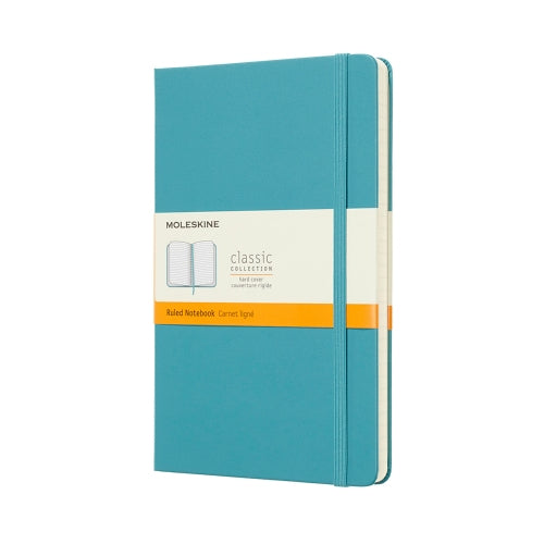 Moleskine Notizbuch – A5 – liniert – 70 g/m² – Hardcover, Gummiband, Lesezeichen, Blau, FSC