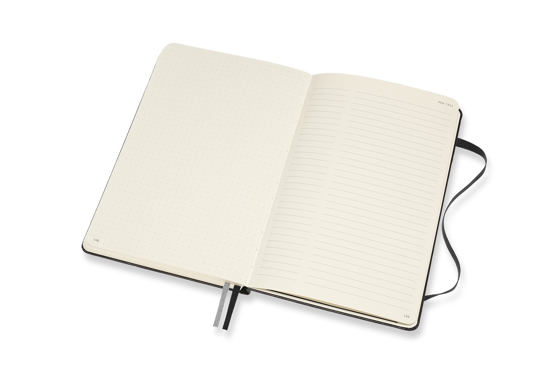 Moleskine Notizbuch, 130 × 210 mm, punktkariert, Leimbindung, 160 Seiten, 120 g/m² – schwarz