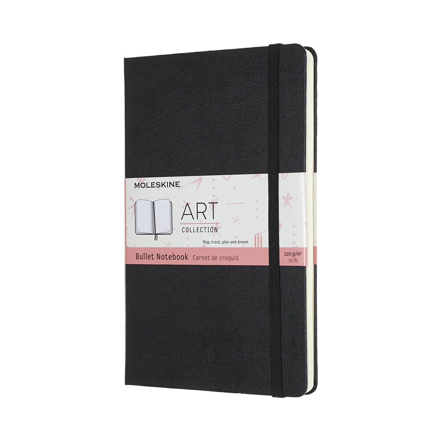 Moleskine Notizbuch, 130 × 210 mm, punktkariert, Leimbindung, 160 Seiten, 120 g/m² – schwarz