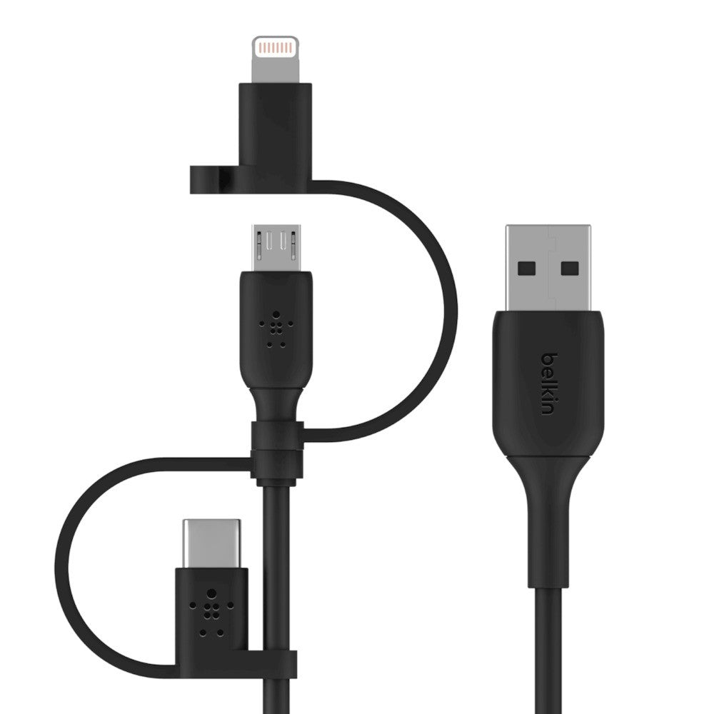 Belkin USB-Kabel, USB-A zu Lightning, Micro-USB, USB-C, 1 m