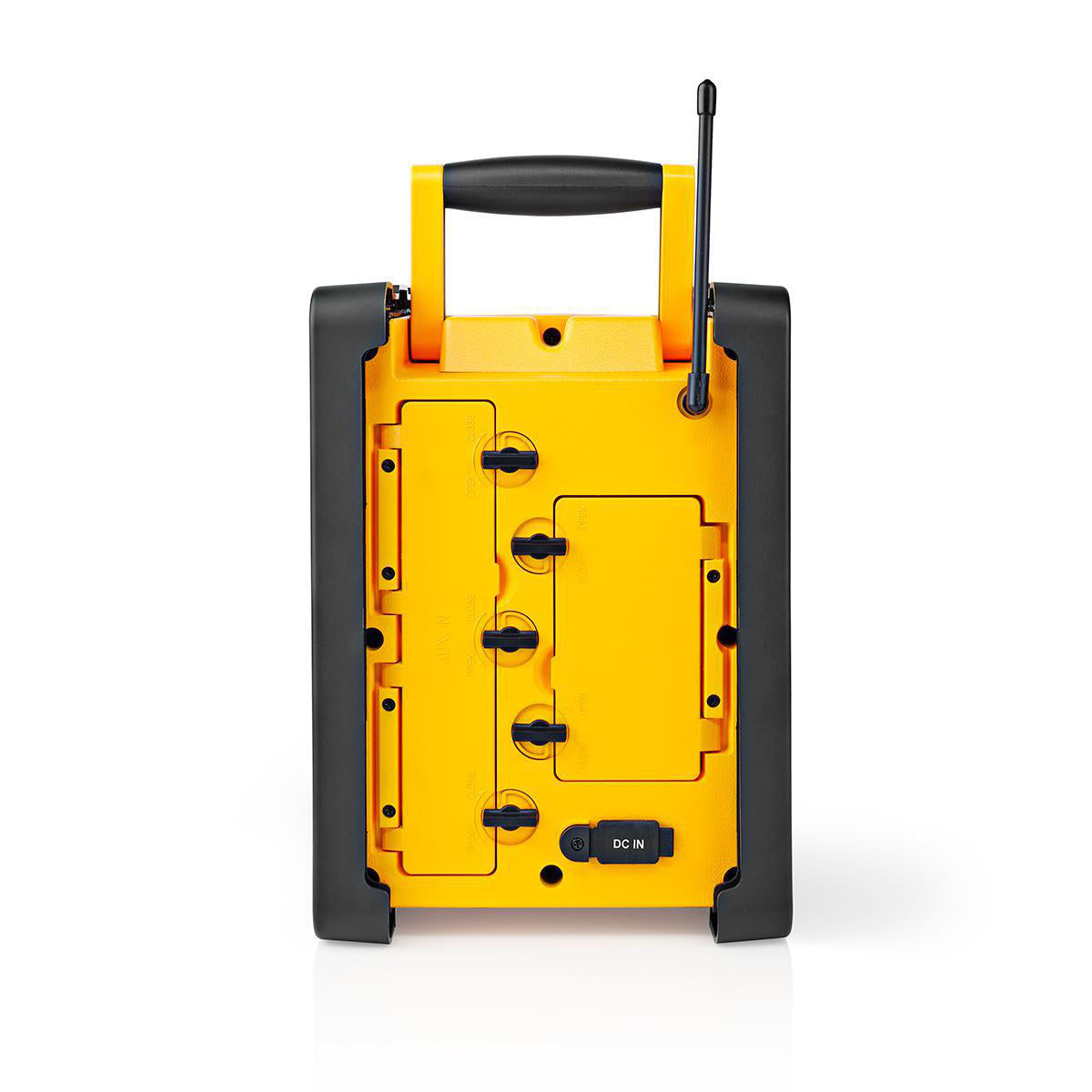 Nedis Baustellenradio FM, Bluetooth, AUX, IPX5 – Schwarz/Gelb