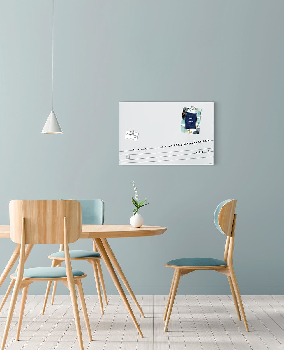 Sigel Whiteboard – 60 × 40 cm, Glas, magnetisch, Wandmontage, inkl. SuperDym Magnetwürfel, Montagesatz