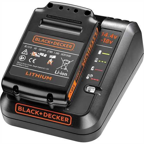 Black & Decker BLACK+DECKER Akku 18 V 1,5 Ah (27 Wh) – 1 Stk – für BLACK+DECKER 18 V POWERCONNECT