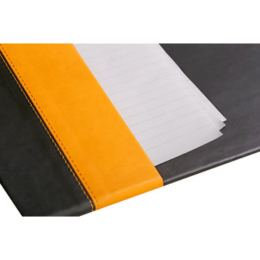 Rhodia Schreibunterlage 118806C – Schwarz, Orange – 600 × 400 mm – Kunstleder