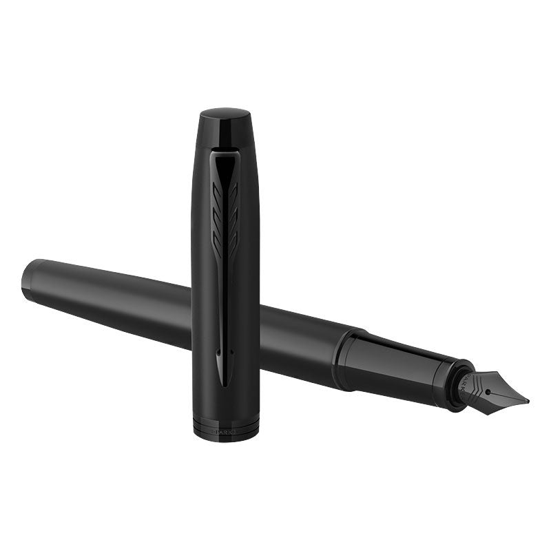 Parker IM Achromatic – Federspitze F – für Rechts- & Linkshänder – schwarz, blau – Patronen