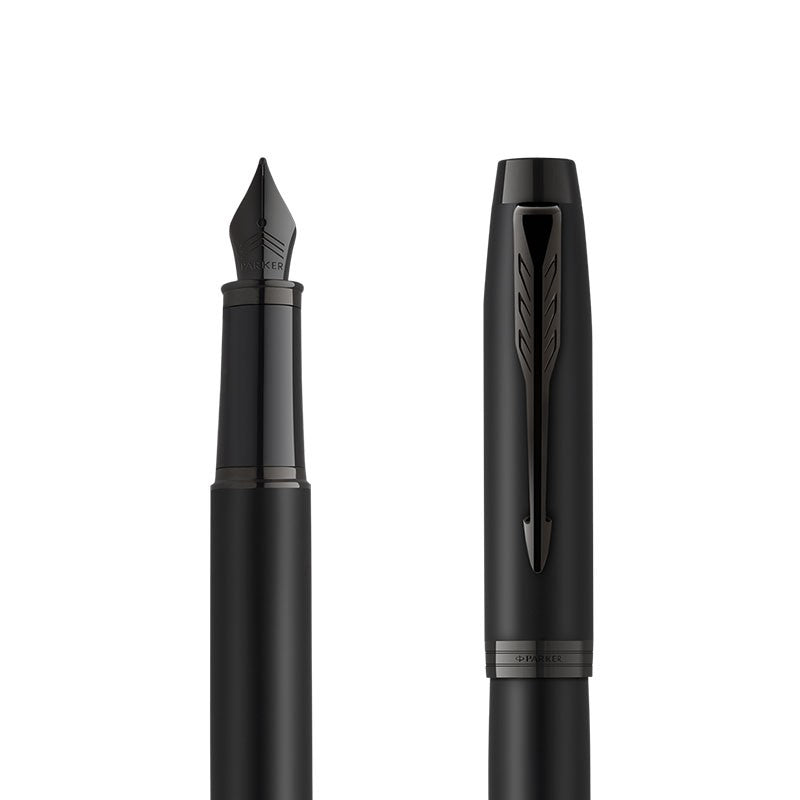 Parker IM Achromatic – Federspitze F – für Rechts- & Linkshänder – schwarz, blau – Patronen