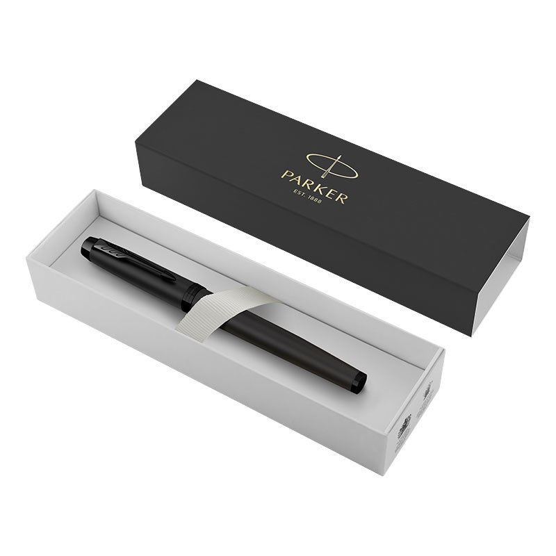 Parker IM Achromatic – Federspitze F – für Rechts- & Linkshänder – schwarz, blau – Patronen