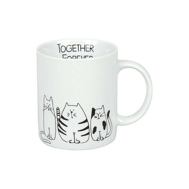 Könitz Porzellan Könitz Kaffeetasse Funny Cats – 300 ml, Ø 8,1 cm, H 9,5 cm, Porzellan, spülmaschinenfest