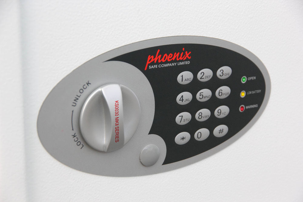 Phoenix Safe Co. Phoenix CYGNUS KS0034E MKII – Schlüsseltresor, Elektronikschloss, für 300 Schlüssel, Weiss