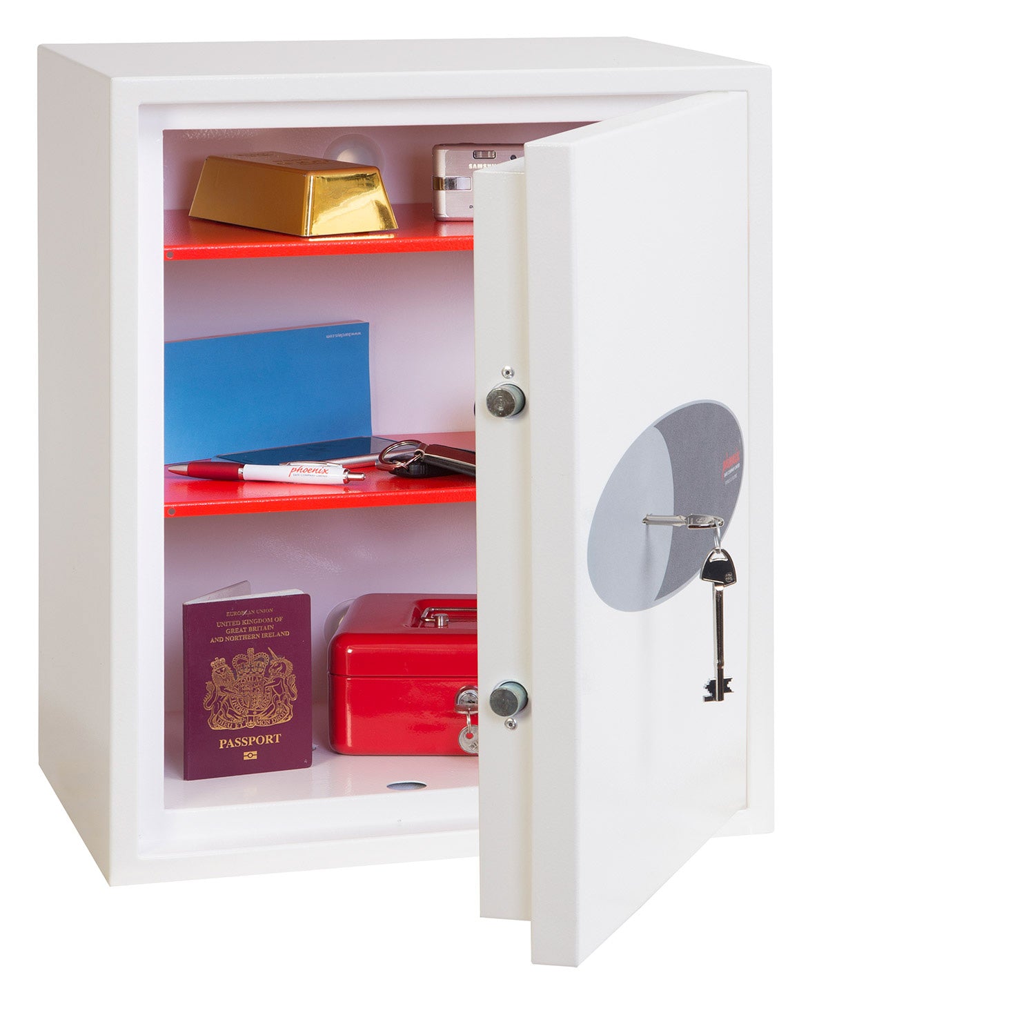 Phoenix Safe Co. Phoenix Tresor FORTRESS II SS1183K – Schlüsselschloss – 43 l – Boden-/Wandmontage – Weiss