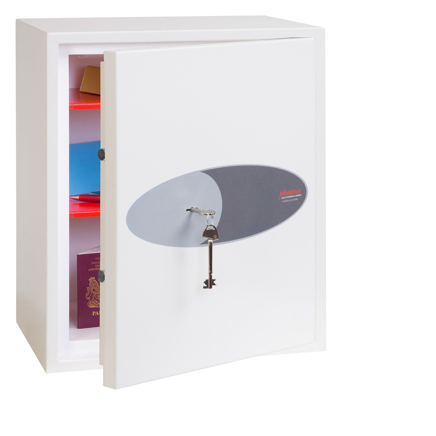 Phoenix Safe Co. Phoenix Tresor FORTRESS II SS1183K – Schlüsselschloss – 43 l – Boden-/Wandmontage – Weiss
