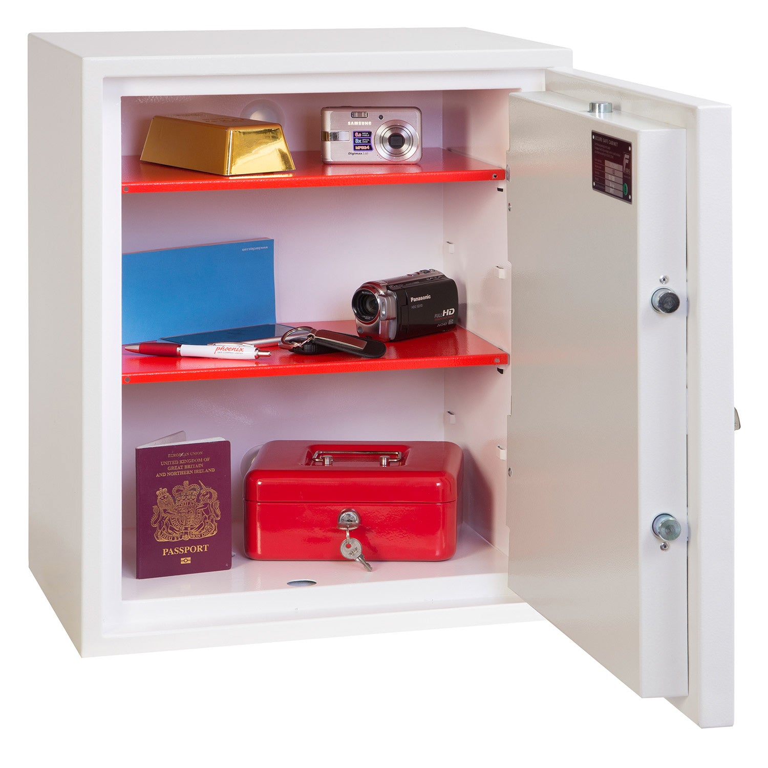 Phoenix Safe Co. Phoenix Tresor FORTRESS II SS1183K – Schlüsselschloss – 43 l – Boden-/Wandmontage – Weiss