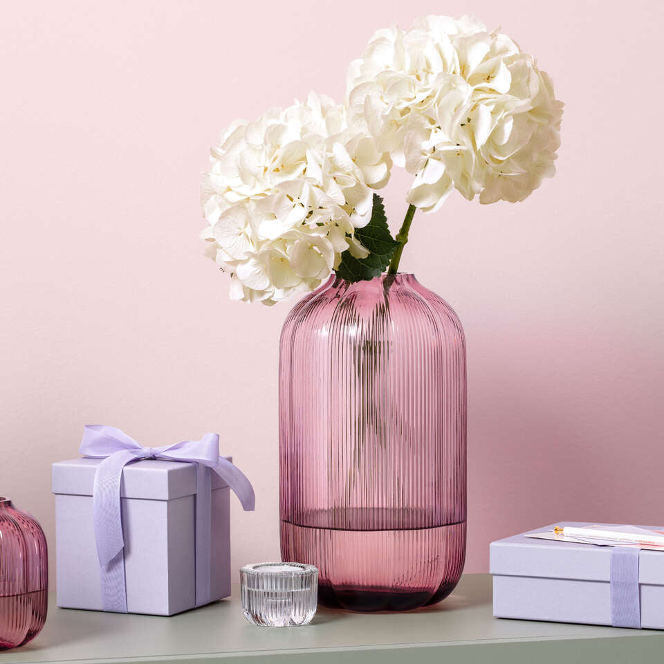 Villeroy & Boch Vase – Ø 16 × 28 cm – Glas, violett