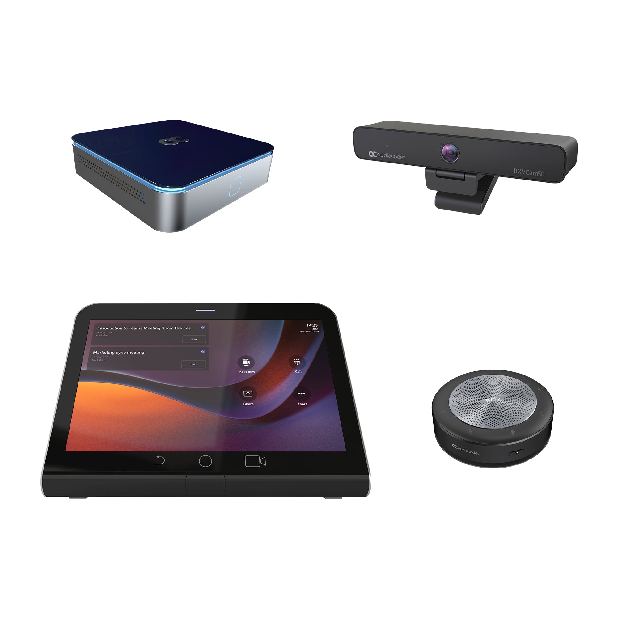 AudioCodes RXV200-B20 – Videokonferenzsystem – 4K, 102° FOV, für bis zu 10 Personen, Android, WLAN/LAN
